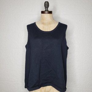 Bob Mackie Wearable Art Black Knit Tank Top  Size 1X